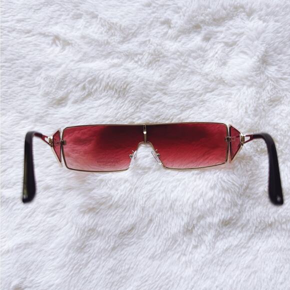 Shane Clear Red Wrap-Around Sunglasses - Picture 8 of 11
